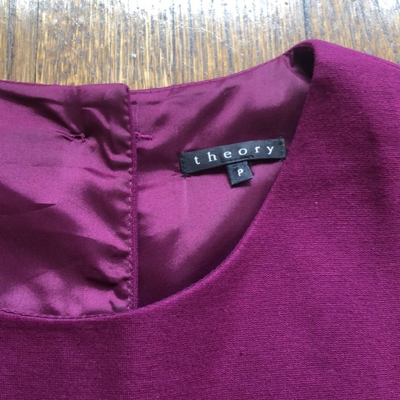 theory Eggplant Layered Tiered Whimsical Stretch Sleeveless Dress - Picture 4 of 5